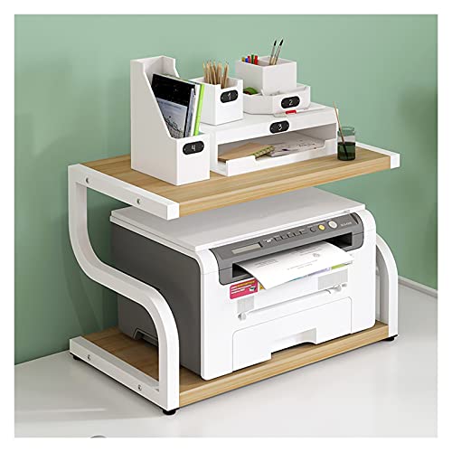 GUOQUNYC Printer Stand Shelf Large Printer Stand，Turn-N-Tube Display Rack，Desktop Multifunction Printer Copier Scanner Shelf Stand（Four Colors） Scanner Storage Shelf (Color : Wood Color)
