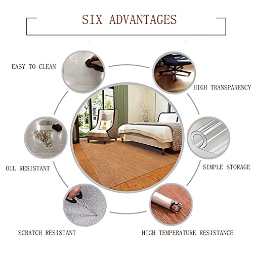 ZWYSL Clear Chair Mat for Hard Floors 180x250cm