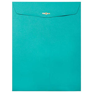 JAM PAPER 9 x 12 Colored Envelopes with Clasp Closure - Sea Blue Recycled - Bulk 500/Box