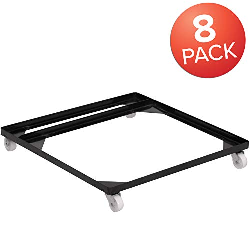 Flash Furniture 8 Pack HERCULES Series Steel Stack Chair with Dolly