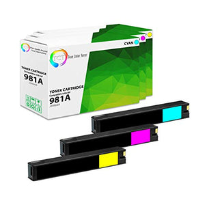 TCT Compatible Ink Cartridge Replacement for HP 981A Works with HP PageWide Enterprise Color 556dn 556xh, MFP 586z 586dn Printers (Cyan J3M68A, Magenta J3M69A, Yellow J3M70A) - 3 Pack