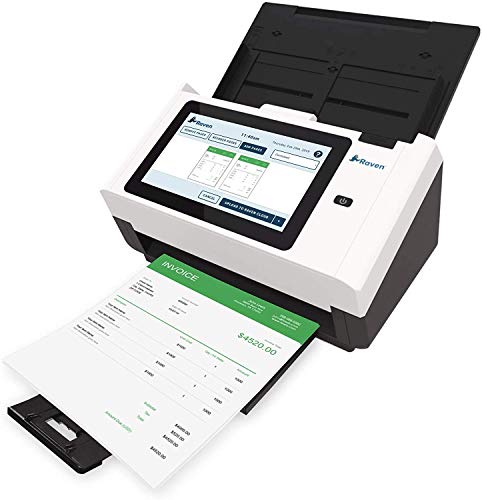 Raven Pro Document Scanner - Huge LCD Touchscreen, High Speed Color Duplex Feeder (ADF), Wireless Scan to Cloud, WiFi, Ethernet, USB, Home or Office
