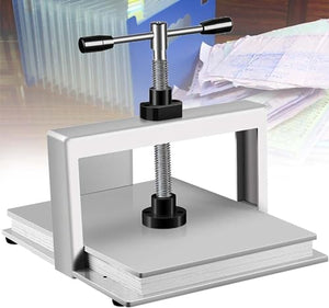 Generic Bookbinding Press Machine, A3/A4 Flat Paper Press, Double Balance Rod Steel Notes Invoice Flattening Nipping Machine