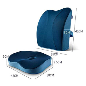 HHWKSJ Memory Foam Seat and Lumbar Cushion Combo - Gel Infused - Coccyx & Tailbone Support