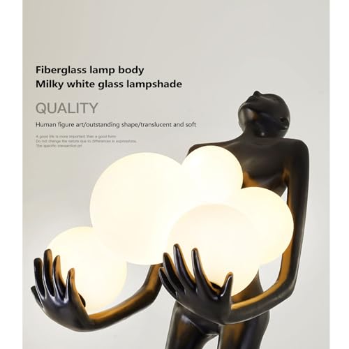 WAGLOS Fiberglass Resin Human Shaped Floor Lamp 160cm, Silver