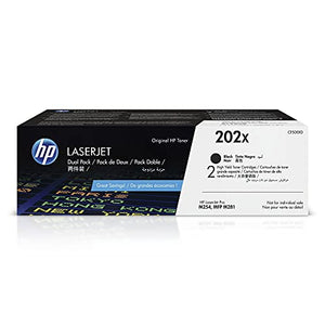HP 202X | CF500XD | 2 Toner-Cartridges | Black | Works with HP LaserJet Pro M254, M281cdw, M281dw, M281fdw | High Yield