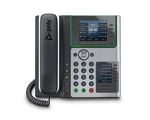 Plantronics Poly Edge E450 IP Desk Phone - Wi-Fi Enabled, 8-line Keys, Bluetooth Integration