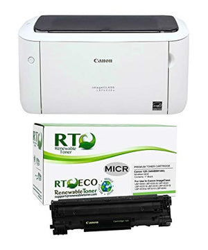 Renewable Toner ImageClass LBP6030W MICR Check Printer Bundle with 1 Canon 125 3484B001AA Modified OEM MICR Toner Cartridge (2 Items)