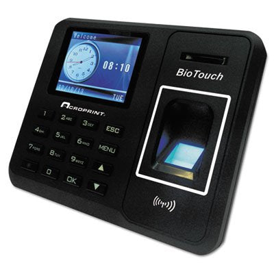 Acroprint 010276000 BioTouch Time Clock, Hours/Minutes/Seconds, 6 x 1 1/2 x 5