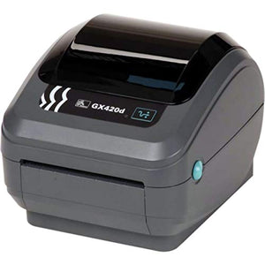 Zebra - GX430t Thermal Transfer Desktop Printer for Labels, Receipts, Barcodes, Tags, and Wrist Bands - Print Width of 4 in - USB, Serial, Parallel, and Ethernet Connectivity