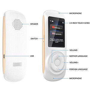 UsmAsk Portable Voice Translator, Smart Foreign Language Device, 70 Languages, Wifi/4G, 2.4" Touch Screen, White