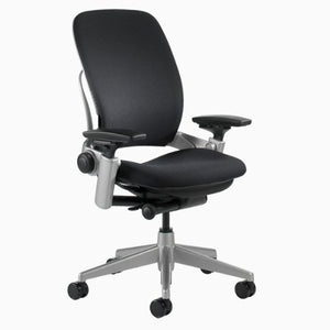 Steelcase Leap Chair V2 In Black Fabric Titanium Base