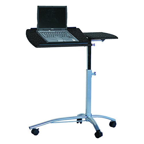 Mayline 950ANT SOHO Mobile Laptop Caddy with Dual Worksurface, Height Adjustable, Anthracite Tf/Metallic Gray Frame