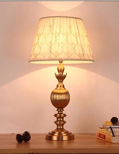 CJSHVR-Luxury European modern bedroom bedside lamp, copper lamp, copper lamp style, the living room became retro copper lamp