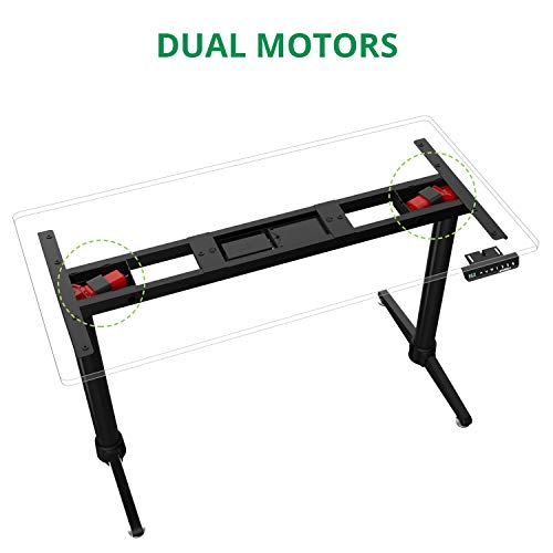 [New Generation] Eureka Ergonomic Electric Standing Desk, Adjustable Height Stand Up Desk Computer Desks Dual Motor Self-Locking Protection Suitable for Home Office (Cherry)