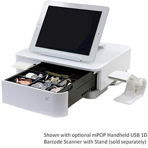 Star Micronics mPOP Integrated Receipt Printer & Cash Drawer with Tablet Stand - White