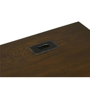 Coaster Marshall 5-Drawer Wood Credenza Desk Dark Walnut Gunmetal