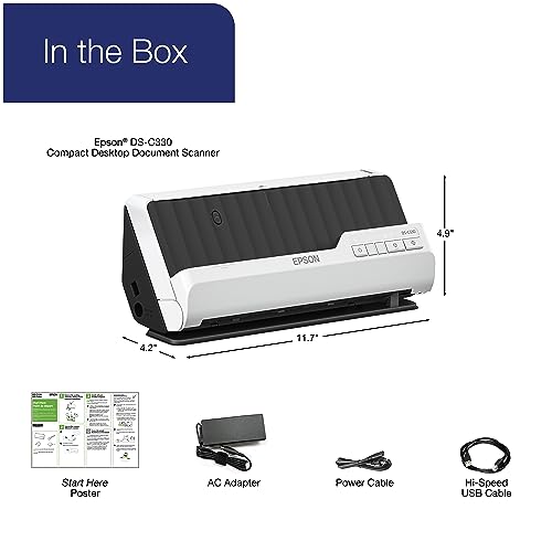 Epson DS-C330 Duplex Compact Desktop Document Scanner with ADF