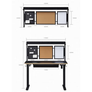 SanzIa Electric Standing Desk with Drawer & Storage Shelf, Cup Holder, Hook - Memory Presets