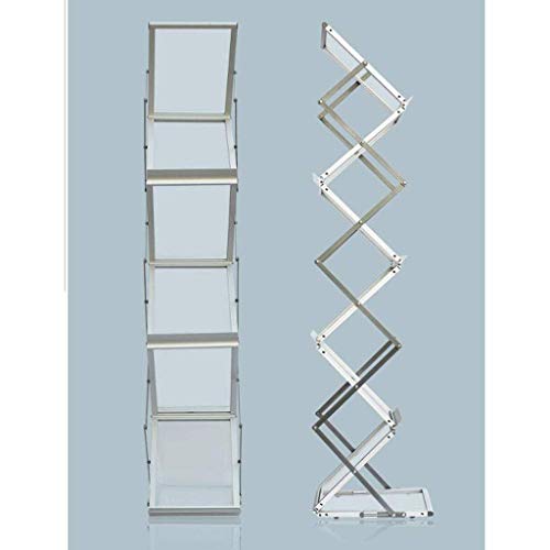 Foldable Literature Display Stand (Silver, 28x37x150CM)
