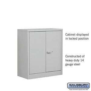 Salsbury Industries Counter Height Heavy Duty Storage Cabinet, Unassembled, Gray