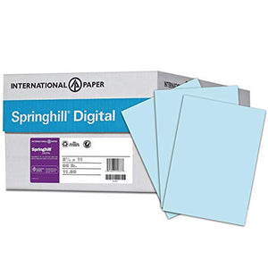 Springhill 8.5” x 11” Blue Colored Cardstock Paper, 90lb, 163gsm, 2,500 Sheets (10 Ream) – Premium Lightweight Cardstock, Printer Paper with Smooth Finish for Cards, Flyers