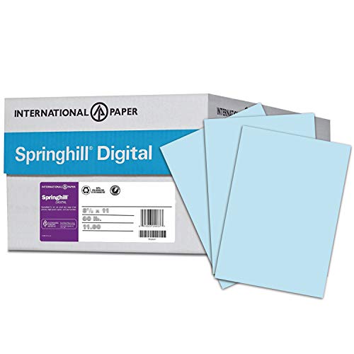 Springhill 8.5” x 11” Blue Colored Cardstock Paper, 90lb, 163gsm, 2,500 Sheets (10 Ream) – Premium Lightweight Cardstock, Printer Paper with Smooth Finish for Cards, Flyers