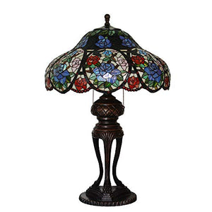 MaGiLL Tiffany Style Pink Stained Glass Desk Lamp - 21" Wide, 32" High - Ideal for Bedrooms, Living Rooms, Study - E26/E27 * 3