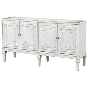 Pemberly Row White Finish Four Door Credenza