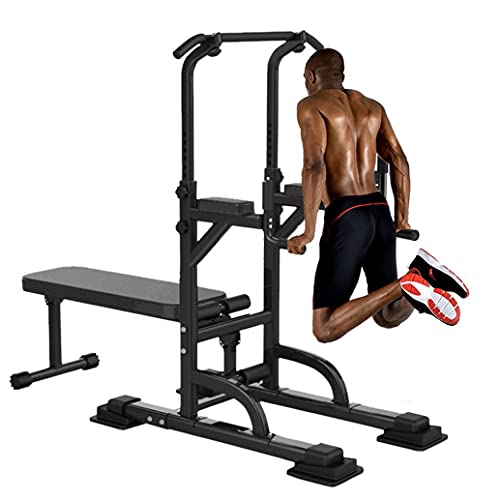 Dip Station Sit up Bench Adjusting Height Home Gyms Pull Up Dip Station Power Tower Strength Training Equipment Dip Bars Fitness for Home