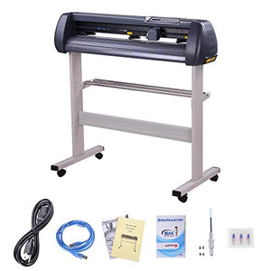 Yescom 34" Vinyl Cutter Machine 870mm Sign Cutting Plotter with Signmaster Software 3 Blades Adjustable Force Speed