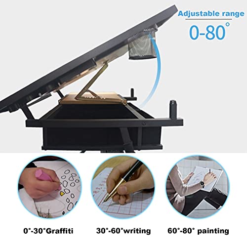 VejiA Folding Adjustable Drafting Table with Storage Drawer