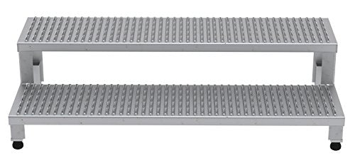 Vestil Stainless Steel Adjustable Step Mate Stand 2 Step 500 lb. Capacity