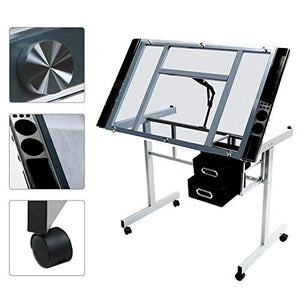 LCSA Adjustable Drafting Table Artist Drawing Table Craft Desk Home Office Art Use