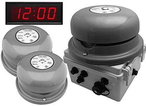 Netbell All-in-One Extra Loud Break Time Alarm Bell System with Digital Clock