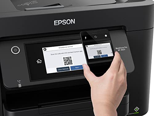 Epson Workforce Pro WF 4820 Wireless All-in-One Color Inkjet Printer, Black - Print Scan Copy Fax - 25 ppm, 4800 x 2400 dpi, 8.5 x 47.2, Auto 2-Sided Printing, 35-Sheet ADF, Bluetooth, Ethernet, USB
