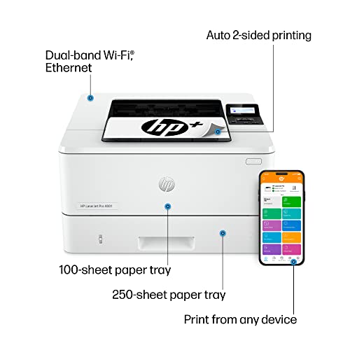 HP LaserJet Pro 4001dwe Monochrome Wireless Printer with HP+ Smart Office Features
