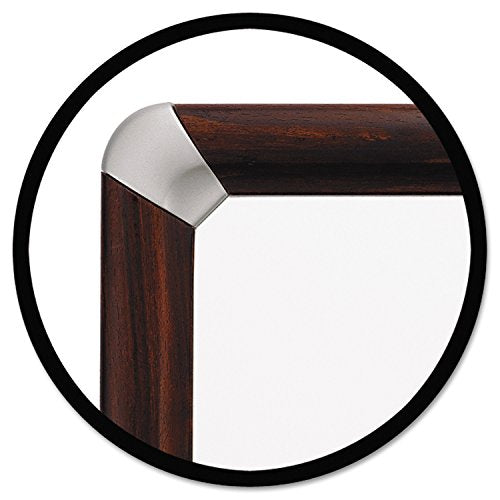 3M Porcelain Dry Erase Board, 96 x 48-Inches, Full Mahogany-Finish Frame