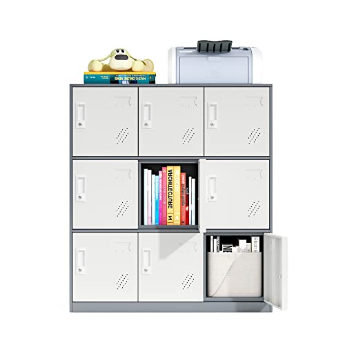 Metal Storage Cabinet with Card Slot - White+Gray 37.8" L*37.8" W*4.33" H