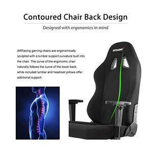 AKRacing Office Series Opal Ergonomic Fabric Computer Chair with High Backrest, Recliner, Swivel, Tilt, Rocker and Seat Height Adjustment Mechanisms with 5/10 warranty - Black