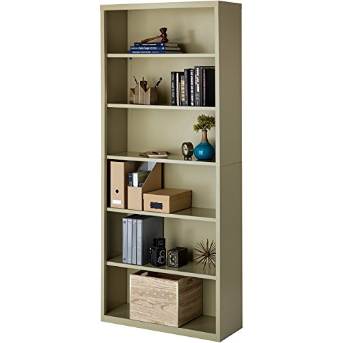 Lorell LLR41293 Fortress Series Steel Book Case, Putty