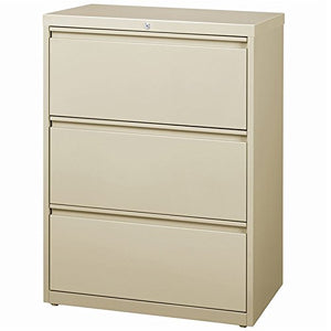 Hirsh HL8000 Series 36" Wide 3 Drawer Lateral File Cabinet in Putty