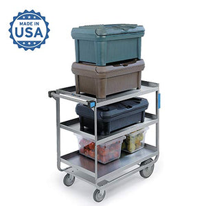 Lakeside Manufacturing 744 Utility Cart, Stainless Steel, 3 Shelves, 700 lb. Capacity