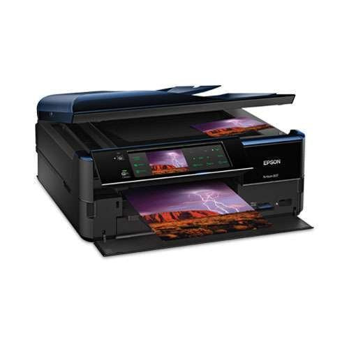 Epson Artisan 837 USB/Ethernet/Wireless-N Color Inkjet Scanner Copier Fax Photo Printer w/Card Reader & 3.5" LCD (Black)