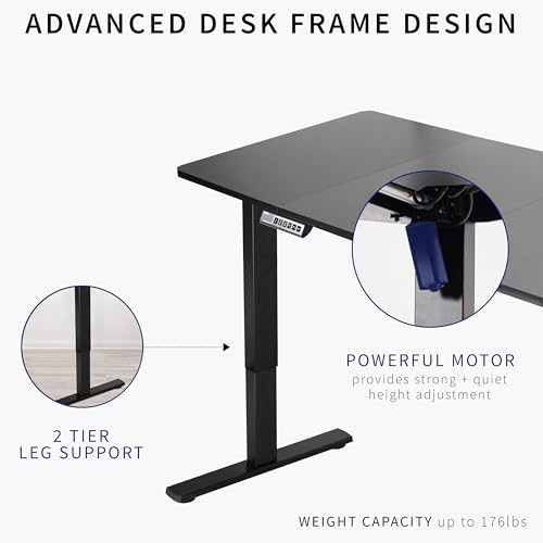 VIVO Electric Height Adjustable Standing Desk, 71 x 30 inch, Black Table Top, Black Frame, Preset Controller - 1B Series
