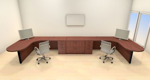 UTM Modern Executive Office Workstation Desk Set for Two Persons, CH-AMB-S71