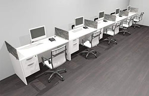 UTM Furniture Modern Acoustic Divider Office Workstation Desk Set - 5 Person, OF-CPN-SPRG33