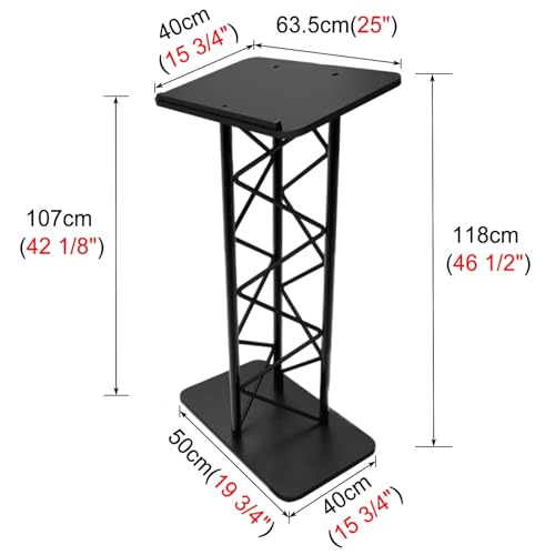 SMuCkS Black Podium Lectern Desk with Metal Stand