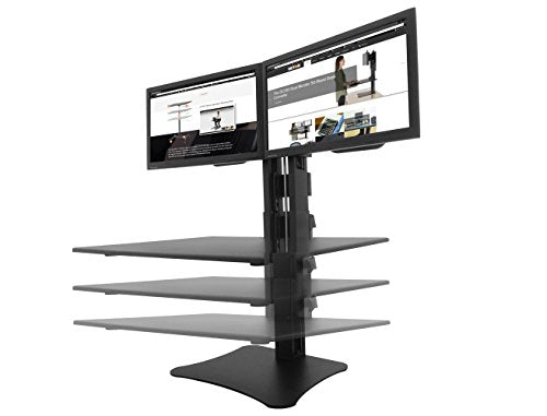 Victor DC350 High Rise Collection Dual Monitor Sit-Stand Standing Desk Converter, 28" by 23" by 15.5", Black