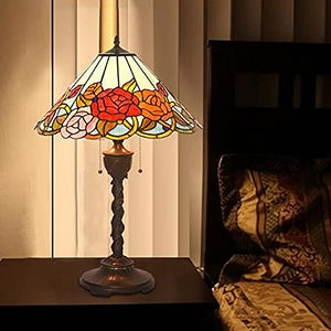 GAUUA 18 Inch Rose Tiffany Desk Lamp Night Lamp